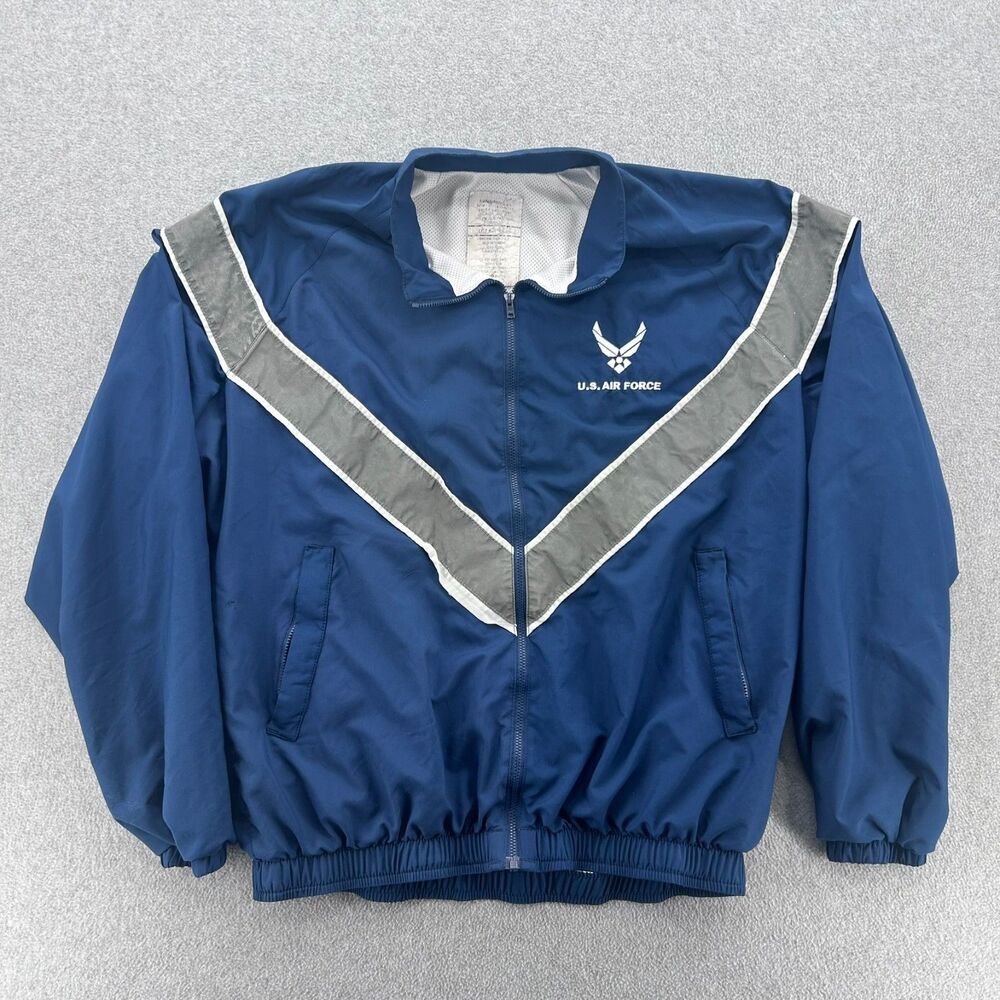 Men's U.S Air Force Jacket Short Windbreaker vintage 90s Official Small Blue